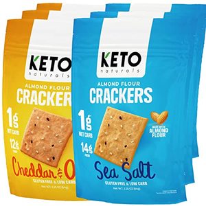 Keto Crackers Sea Salt and Onion Flavor - Keto Friendly, No Sugar Added