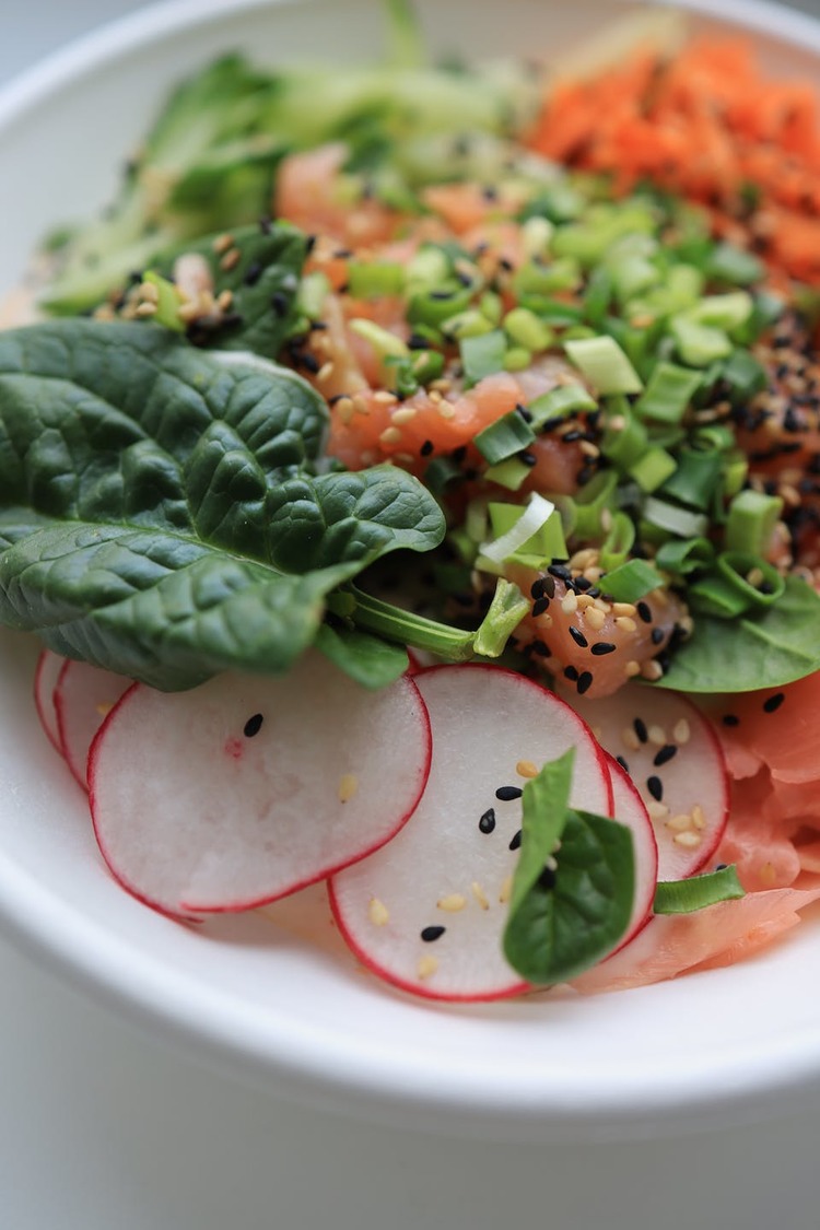 Keto Salmon Salad with Sesame Seeds